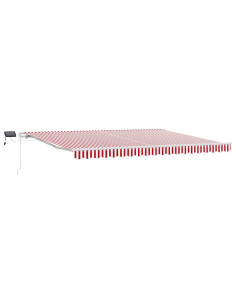 Tenda Retrattile Rosso e Bianco 450 × 300 cm Tessuto e acciaio 2