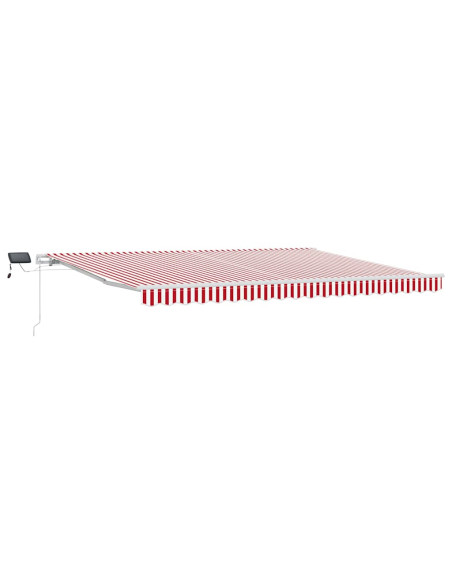 Tenda Retrattile Rosso e Bianco 450 × 300 cm Tessuto e acciaio