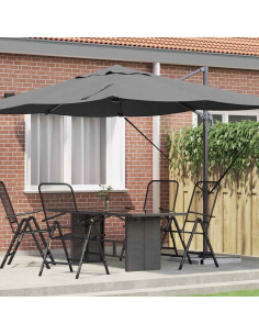 Ombrellone Antracite 351 x 250 x 260 cm Poliestere e Alluminio