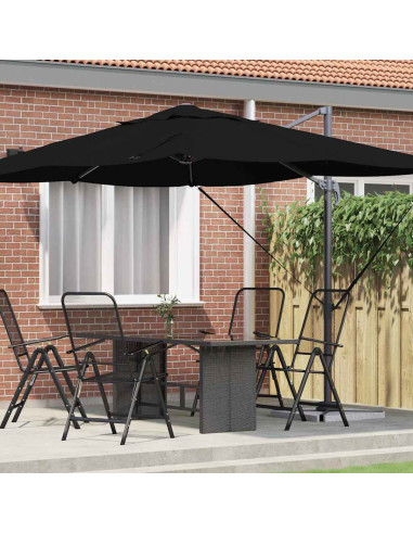 Ombrellone Nero 351 x 250 x 260 cm Poliestere e Alluminio