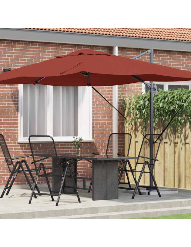 Ombrellone Terracotta 351 x 250 x 260 cm Poliestere e Alluminio