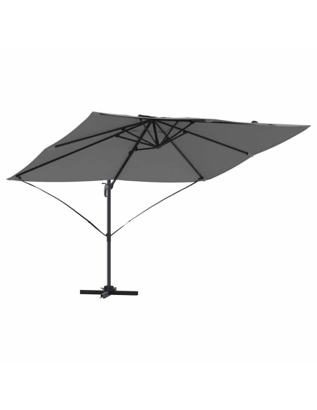Ombrellone Antracite 351 x 250 x 260 cm Poliestere e Alluminio