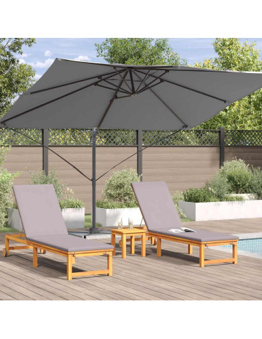 Ombrellone Antracite 351 x 250 x 260 cm Poliestere e Alluminio