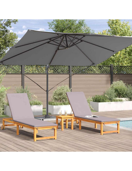 Ombrellone Antracite 351 x 250 x 260 cm Poliestere e Alluminio