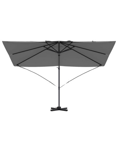 Ombrellone Antracite 351 x 250 x 260 cm Poliestere e Alluminio