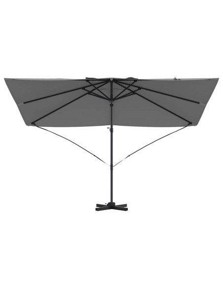 Ombrellone Antracite 351 x 250 x 260 cm Poliestere e Alluminio
