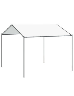 Gazebo Bianco 4 x 4 x 2,6 m Acciaio e Poliestere 2