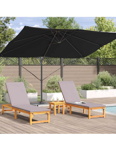 Ombrellone Nero 351 x 250 x 260 cm Poliestere e Alluminio