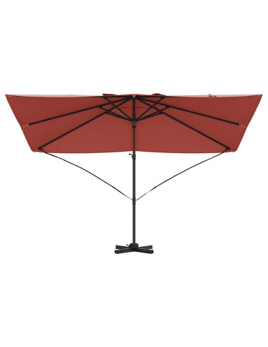 Ombrellone Terracotta 351 x 250 x 260 cm Poliestere e Alluminio