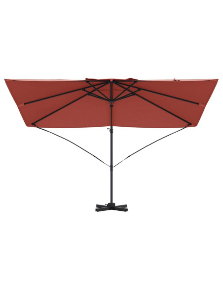 Ombrellone Terracotta 351 x 250 x 260 cm Poliestere e Alluminio