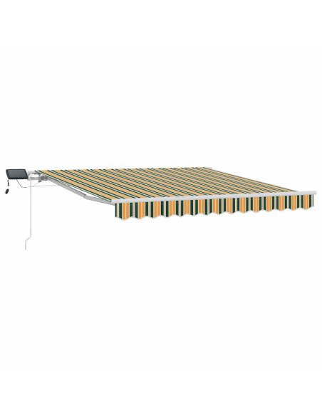 Tenda Retrattile Verde e giallo 350 x 250 cm Tessuto e acciaio