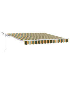 Tenda Retrattile Verde e Giallo 350 x 250 cm 2