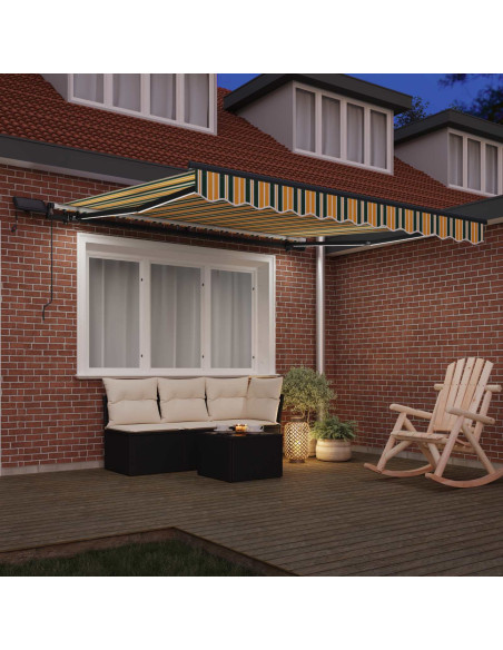 Tenda Retrattile Verde e giallo 350 x 250 cm Tessuto