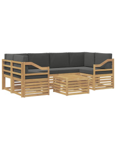 Set di divani da esterno 7 pcs Bianco e Antracite Poliestere 2