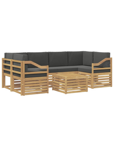 Set di divani da esterno 7 pcs Bianco e Antracite Poliestere