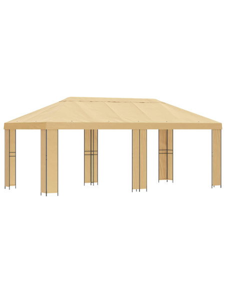 Gazebo da giardino 6 x 3 m Crema Poliestere e Acciaio 190