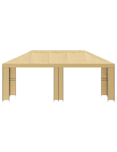 Gazebo da giardino 6 x 3 m Crema Poliestere e Acciaio 190