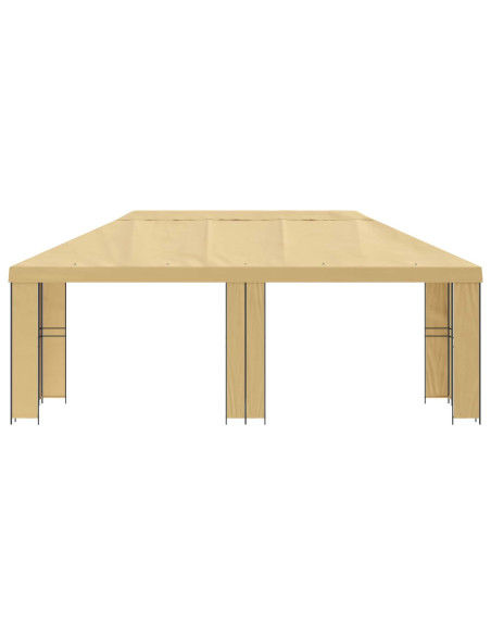 Gazebo da giardino 6 x 3 m Crema Poliestere e Acciaio 190