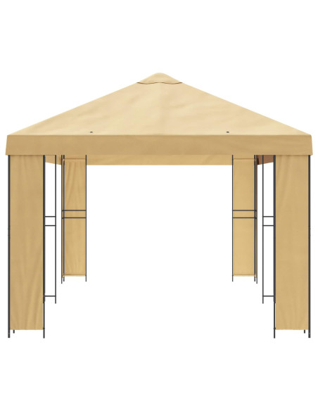 Gazebo da giardino 6 x 3 m Crema Poliestere e Acciaio 190