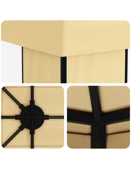 Gazebo da giardino 6 x 3 m Crema Poliestere e Acciaio 190