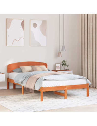 Struttura del letto Marrone cerato 135 x 190 cm Pino massello