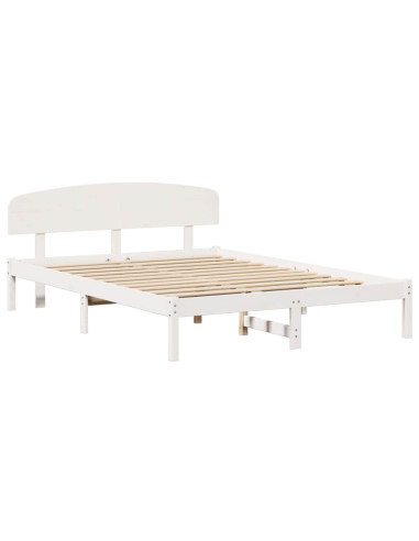 Struttura del letto Bianco 140 x 200 cm Pino massello