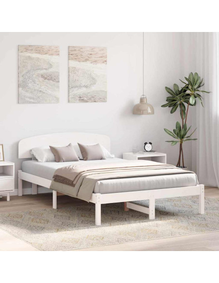 Struttura del letto Bianco 120 x 200 cm Pino massello