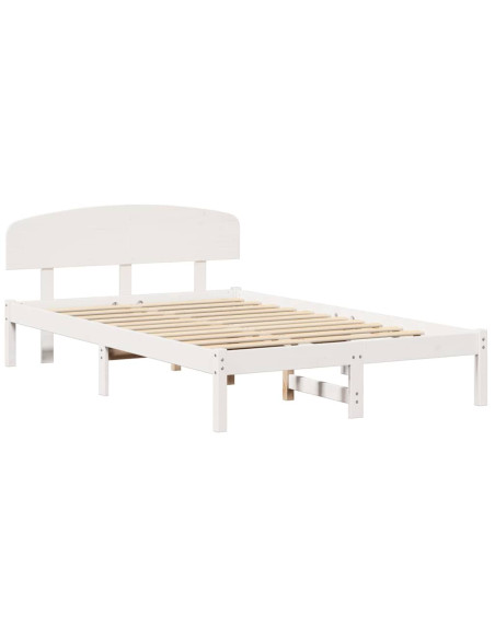 Struttura del letto Bianco 140 x 190 cm Pino massello