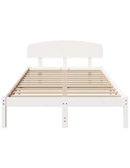 Struttura del letto Bianco 135 x 190 cm Pino massello