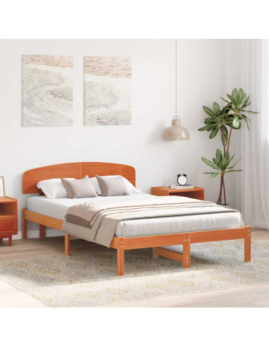 Struttura del letto Marrone cerato 135 x 190 cm Pino massello