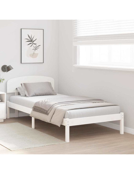 Struttura del letto Bianco 90 x 200 cm Pino massello