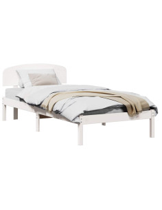 Struttura del letto Bianco 90 x 190 cm Pino massello 2