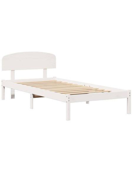Struttura del letto Bianco 90 x 190 cm Pino massello