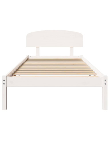 Struttura del letto Bianco 75 x 190 cm Pino massello