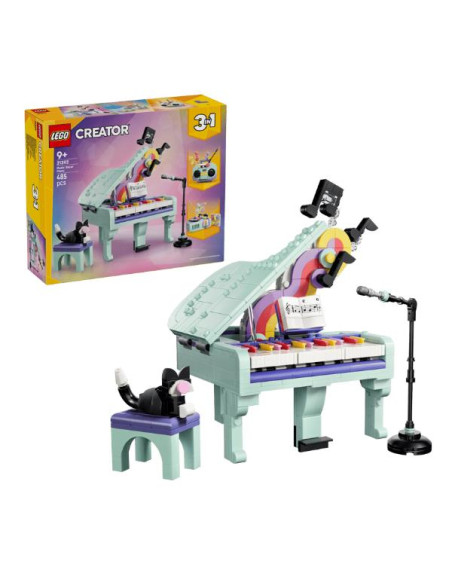 PIANOFORTE DECORATIVO CON GATTO