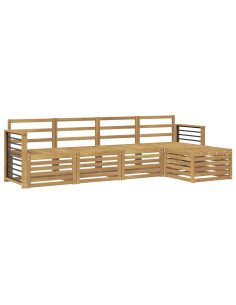 Set di divani da esterno 5 pcs Bianco Legno di Acacia Massello 2