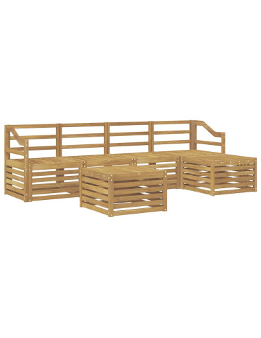 Set di divani da esterno 6 pcs Bianco Legno di Acacia Massello