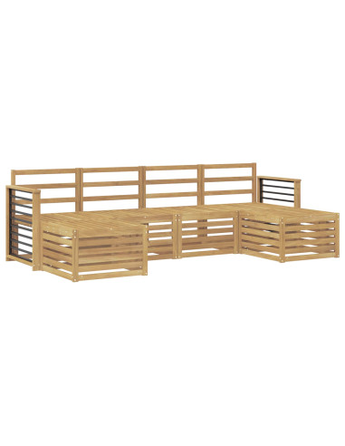 Set divani 6 pcs Bianco Legno di Acacia Massello