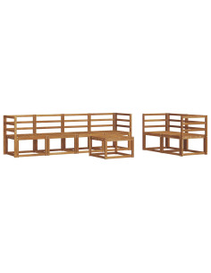 Set di divani da esterno 7 pcs Naturale 2