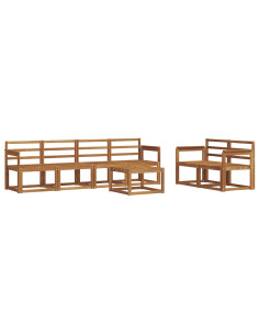 Set di divani da esterno 7 pcs Naturale 2