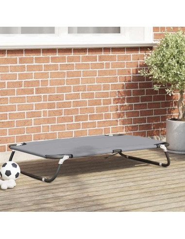 Letto per Cani Grigio chiaro 105 x 65 x 18 cm Acciaio