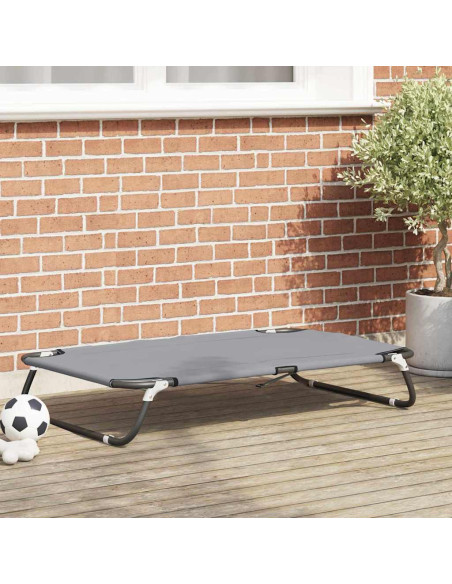 Letto per Cani Grigio chiaro 105 x 65 x 18 cm Acciaio