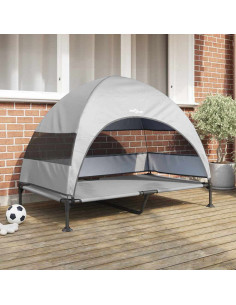 Letto per Cani Elevato Grigio Argento 127 x 81 x 108 cm