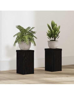 Supporto per piante 2 pcs Rovere Nero 10 x 10 x 18 cm
