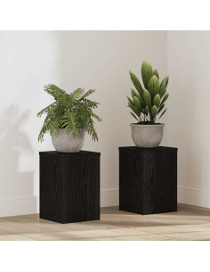 Supporto per piante 2 pcs Rovere Nero 20 x 20 x 30 cm