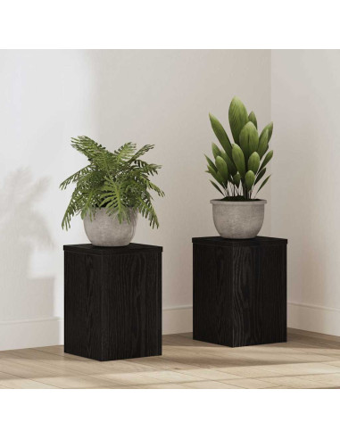 Supporto per piante 2 pcs Rovere Nero 20 x 20 x 30 cm