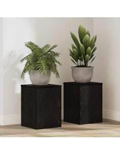 Supporto per piante 2 pcs Rovere Nero 25 x 25 x 35 cm