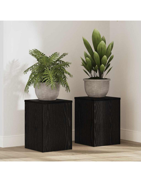 Supporto per piante 2 pcs Rovere Nero 25 x 25 x 35 cm