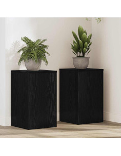 Supporto per piante 2 pcs Rovere Nero 30 x 30 x 50 cm