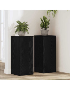 Supporto per piante 2 pcs Rovere Nero 30 x 30 x 70 cm